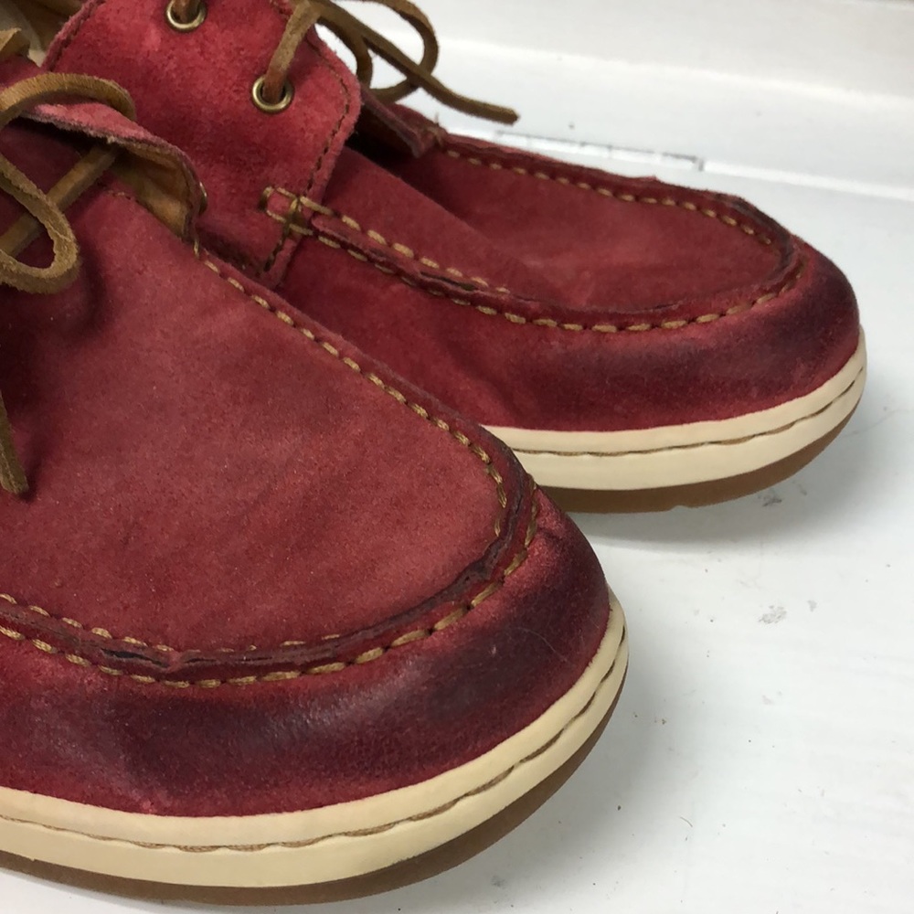 BORN red suede boat‎ loafers boating shoes slip on men's size 9.5 - Picture 11 of 11